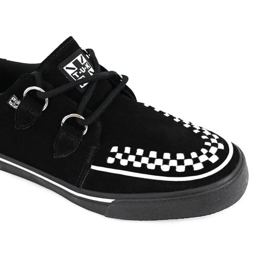 TUK Pointed Creeper Sneaker Schwarz-Weiß Wildleder Plateau-Schuhe - A9182 - Image 4