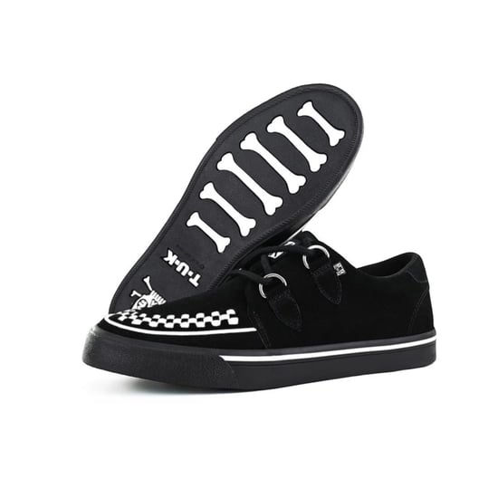 TUK Pointed Creeper Sneaker Schwarz-Weiß Wildleder Plateau-Schuhe - A9182 - Image 6
