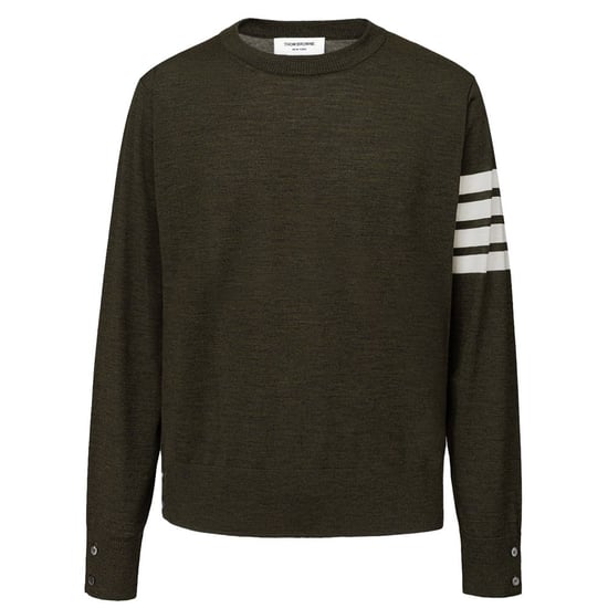 Rundhalsausschnitt Pullover mit Four Bar Streifen - Image 1