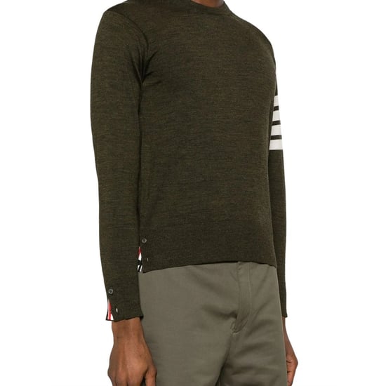 Rundhalsausschnitt Pullover mit Four Bar Streifen - Image 5