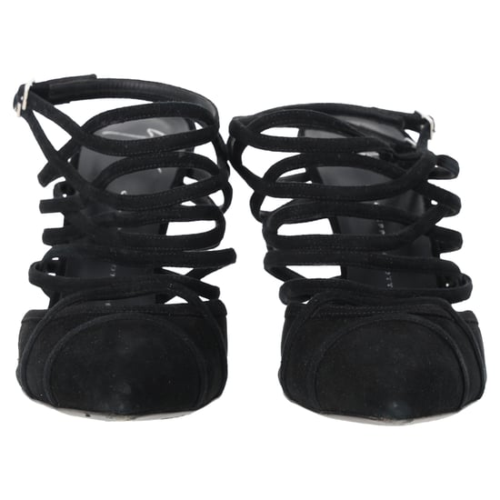 Giuseppe Zanotti Schnürpumps mit Riemchen aus schwarzem Wildleder - Image 4