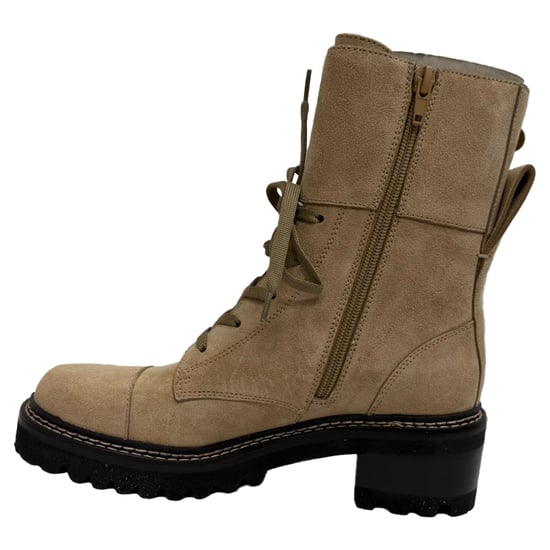 See by Chloé Mallory Combat Stiefeletten aus beigem Wildleder - Image 4
