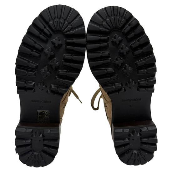 See by Chloé Mallory Combat Stiefeletten aus beigem Wildleder - Image 6
