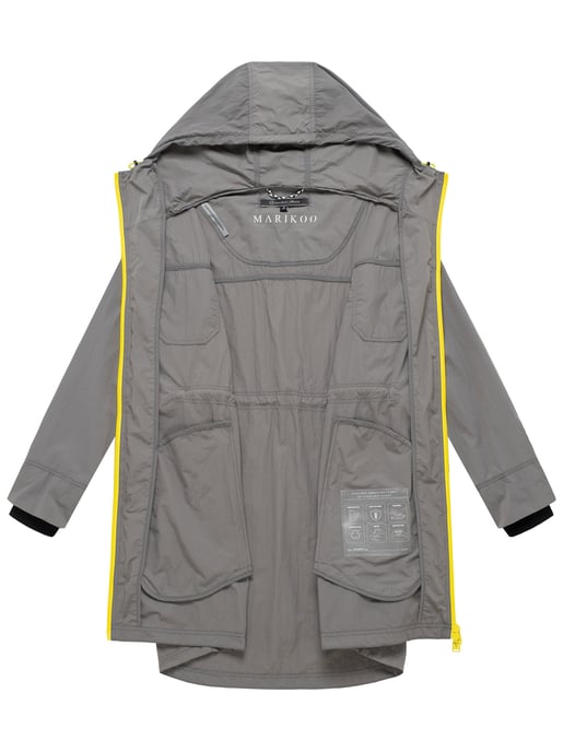 Marikoo Damen Mantel Übergangsjacke Trüffelbonbon mit Kapuze - Image 4