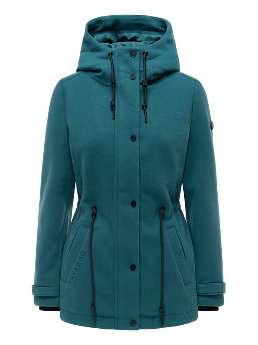 Navahoo Damen Übergangsjacke Lächelstern mit Kapuze in Wolle-Optik - Image 1