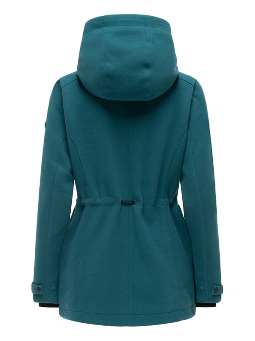 Navahoo Damen Übergangsjacke Lächelstern mit Kapuze in Wolle-Optik - Image 3