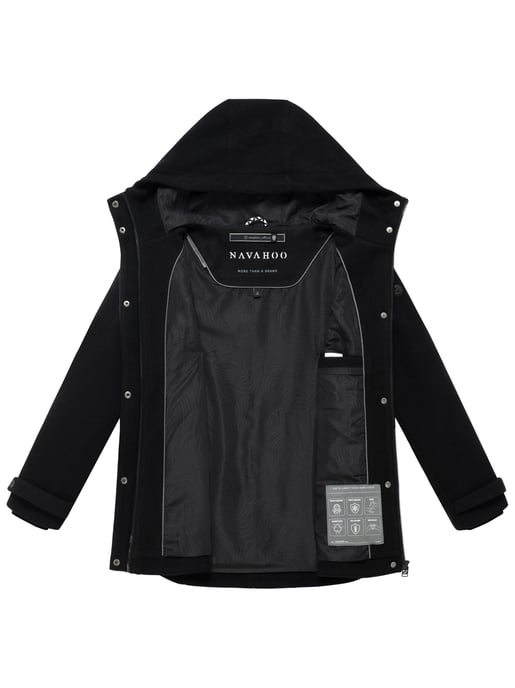 Navahoo Damen Übergangsjacke Lächelstern mit Kapuze in Wolle-Optik - Image 4
