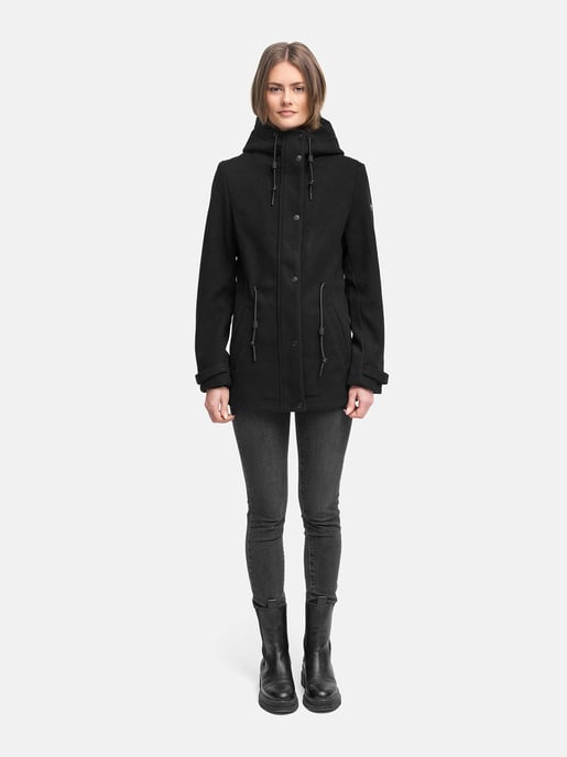 Navahoo Damen Übergangsjacke Lächelstern mit Kapuze in Wolle-Optik - Image 5
