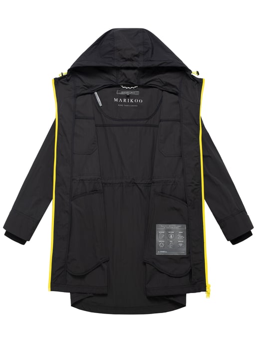 Marikoo Damen Mantel Übergangsjacke Trüffelbonbon mit Kapuze - Image 4