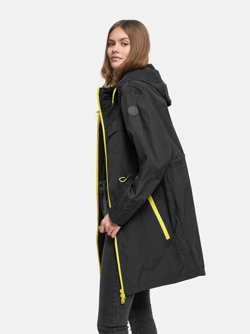 Marikoo Damen Mantel Übergangsjacke Trüffelbonbon mit Kapuze - Image 6