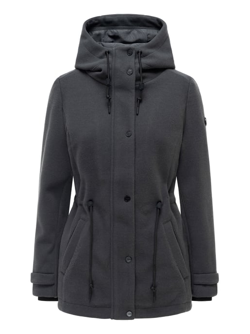 Navahoo Damen Übergangsjacke Lächelstern mit Kapuze in Wolle-Optik - Image 1