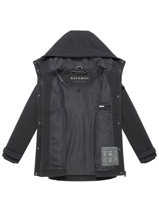 Navahoo Damen Übergangsjacke Lächelstern mit Kapuze in Wolle-Optik - Image 4