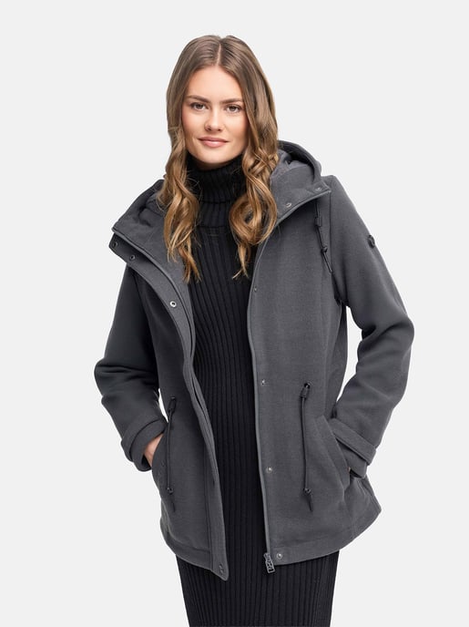 Navahoo Damen Übergangsjacke Lächelstern mit Kapuze in Wolle-Optik - Image 5