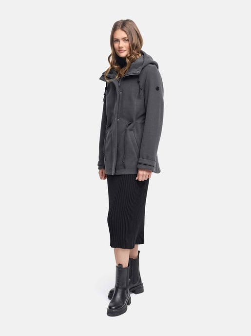 Navahoo Damen Übergangsjacke Lächelstern mit Kapuze in Wolle-Optik - Image 6