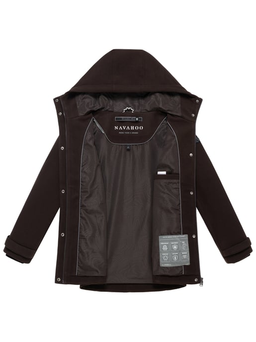 Navahoo Damen Übergangsjacke Lächelstern mit Kapuze in Wolle-Optik - Image 4