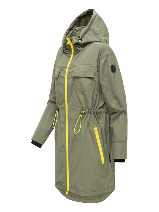 Marikoo Damen Mantel Übergangsjacke Trüffelbonbon mit Kapuze - Image 2
