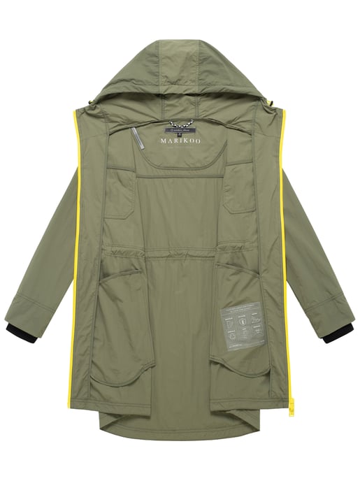 Marikoo Damen Mantel Übergangsjacke Trüffelbonbon mit Kapuze - Image 4