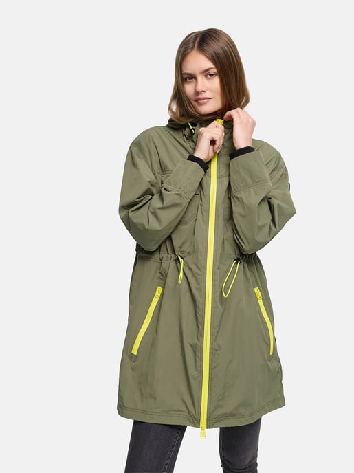 Marikoo Damen Mantel Übergangsjacke Trüffelbonbon mit Kapuze - Image 5