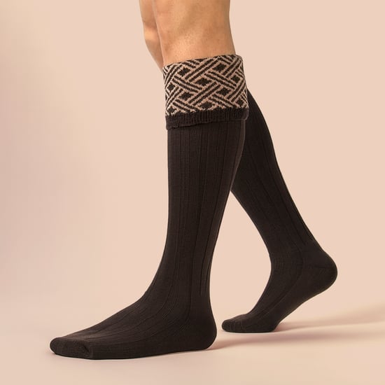 Herren Schieß Merinowollsocken Warme Land Jacquard Muster - Image 3