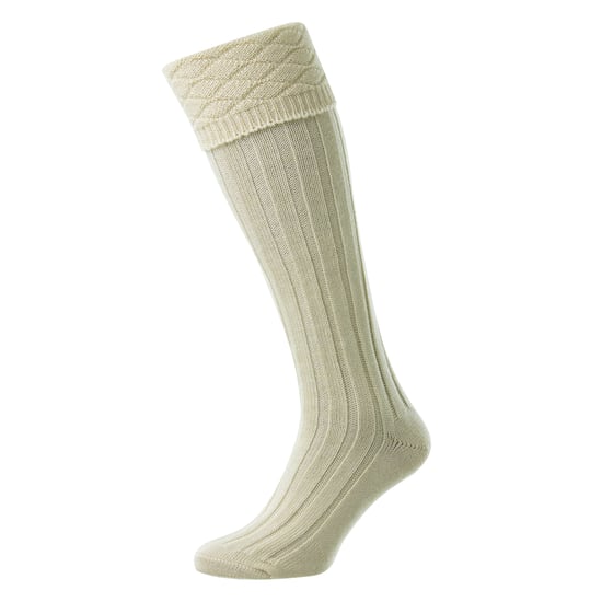 Herren Premium Wollkilt-Socken Knielang Rautenmuster Umgeschlagene Spitze - Image 2