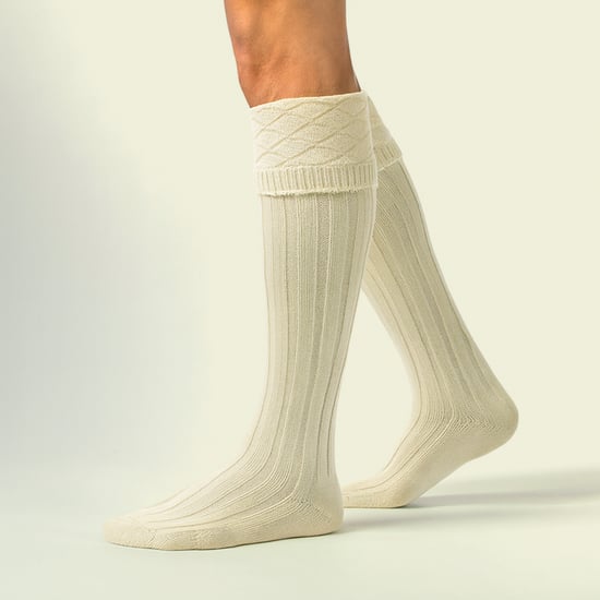 Herren Premium Wollkilt-Socken Knielang Rautenmuster Umgeschlagene Spitze - Image 3