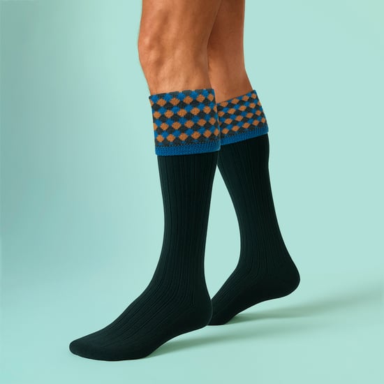 Herren Schieß Merinowollsocken Warme Country Diamantmuster - Image 3