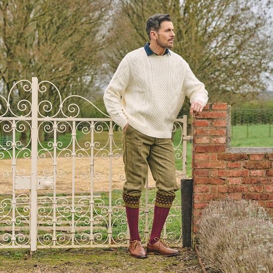 Herren Schieß Merinowollsocken Warme Country Diamantmuster - Image 5