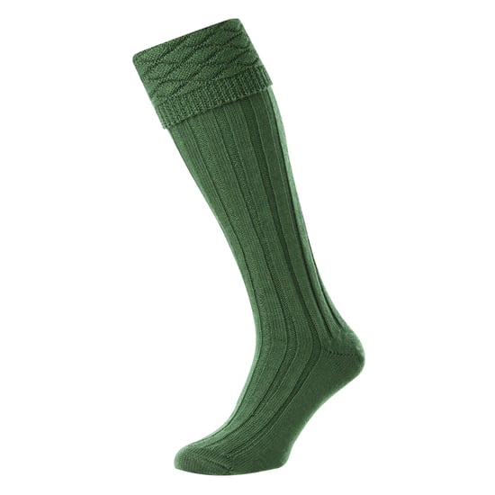 Herren Premium Wolle Kilt Socken Kniehoch mit Rautenmuster umgeschlagenem Bund - Image 2
