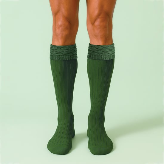 Herren Premium Wolle Kilt Socken Kniehoch mit Rautenmuster umgeschlagenem Bund - Image 4