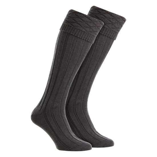 Herren Premium Wollkilt-Socken Knielang mit Rautenmuster und Umschlagoberteil - Image 1