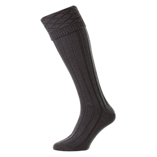 Herren Premium Wollkilt-Socken Knielang mit Rautenmuster und Umschlagoberteil - Image 2