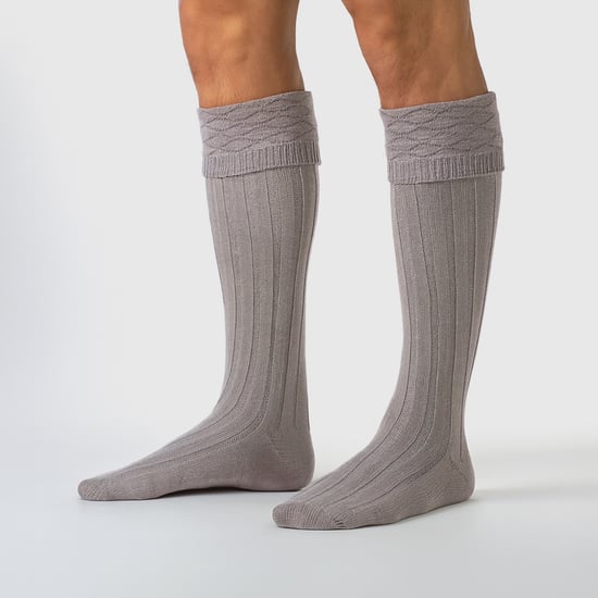 Herren Premium Wollkilt-Socken Knielang mit Rautenmuster umschlagbar - Image 3