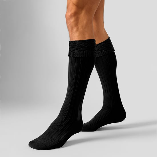 Herren Premium Wollkilt-Socken Knielang Diamantmuster Umgeschlagenes Bündchen - Image 3