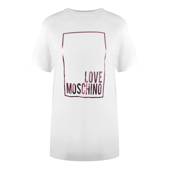 Moschino Shiny Box Logo White T-shirt - Image 1
