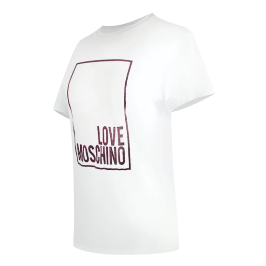 Moschino Shiny Box Logo White T-shirt - Image 3