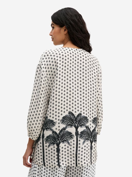 Marc O'Polo Damen Strandshirt Palm Border GeoBeach shirt, Resorthemd, Sommerhemd - Image 3