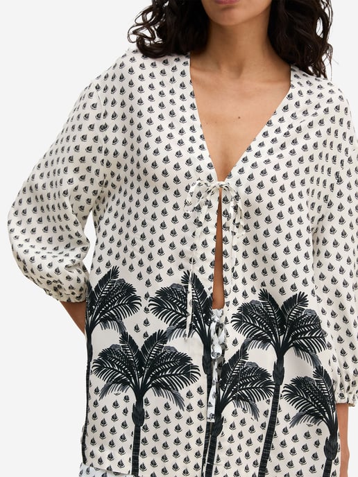 Marc O'Polo Damen Strandshirt Palm Border GeoBeach shirt, Resorthemd, Sommerhemd - Image 4