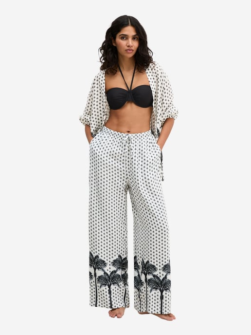 Marc O'Polo Damen Strandhose Palm Border GeoÜberziehhose, Cover-up Hose, Coverup Hose - Image 2