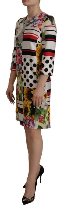 Florales Patchwork Mini-Kleid Mehrfarbig - Image 3