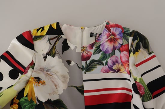Florales Patchwork Mini-Kleid Mehrfarbig - Image 5