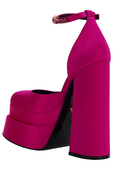 Fuchsia Satin Medusa Aevitas Pumps - Image 3