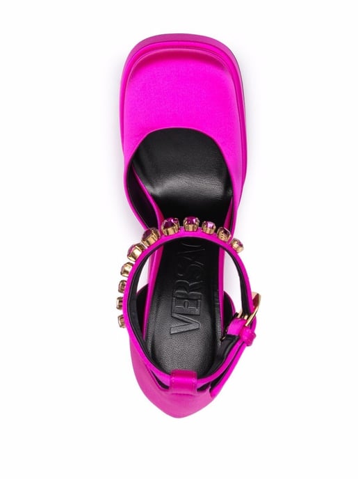 Fuchsia Satin Medusa Aevitas Pumps - Image 4