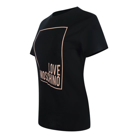 Moschino Pink Box Logo Schwarzes T-shirt - Image 3