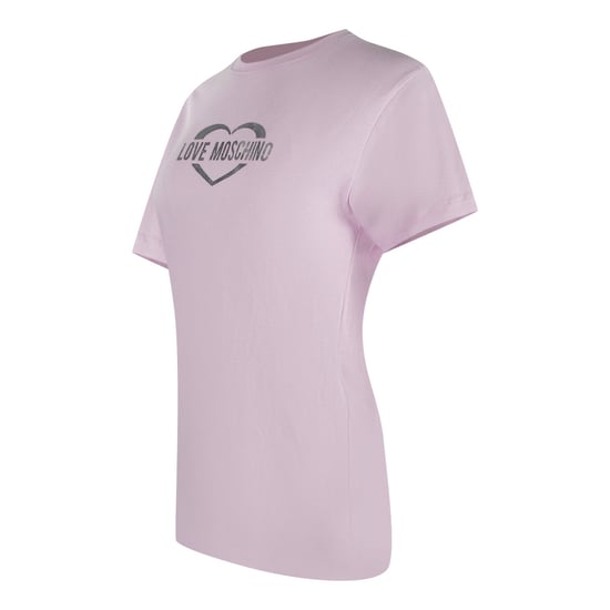 Moschino T-shirt Mit Glänzendem Herzlogo In Pink - Image 2