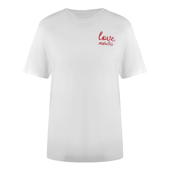Love Moschino T-shirt Mit Kleinem Logo, Weiß - Image 1