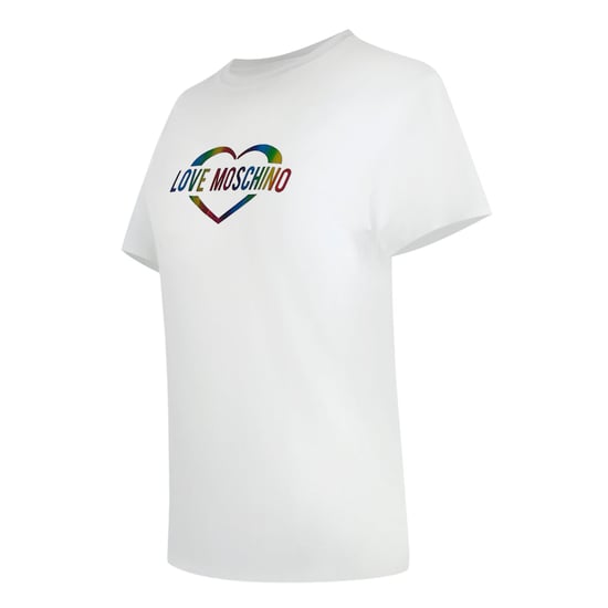Moschino T-shirt Mit Mehrfarbigem Herzlogo (weiß) - Image 3