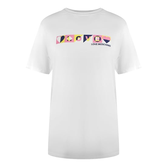 Moschino Colourblock Logo Weißes T-shirt - Image 1