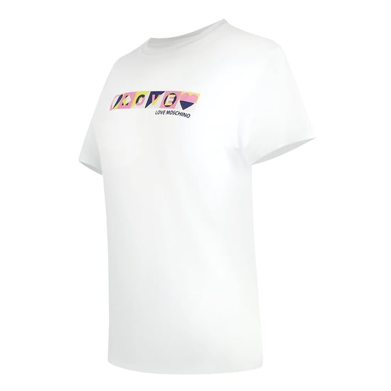 Moschino Colourblock Logo Weißes T-shirt - Image 3