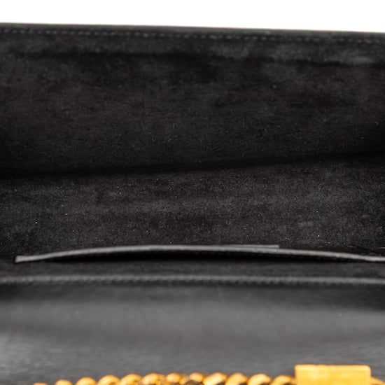 Gebrauchte kleine glatte Kalbsledertasche mit Monogramm Kate mit Quaste zum Umhängen - Image 4
