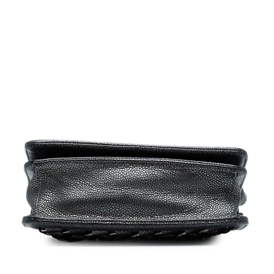Gebrauchte Cc Metallic Caviar Geflochtene Ketten-Clutch mit Tragegurt - Image 3